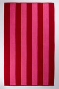 Red Two Tone Stripe Bath Sheet