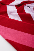 Red Two Tone Stripe Bath Sheet (1)