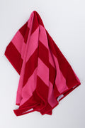 Red Two Tone Stripe Bath Sheet (2)