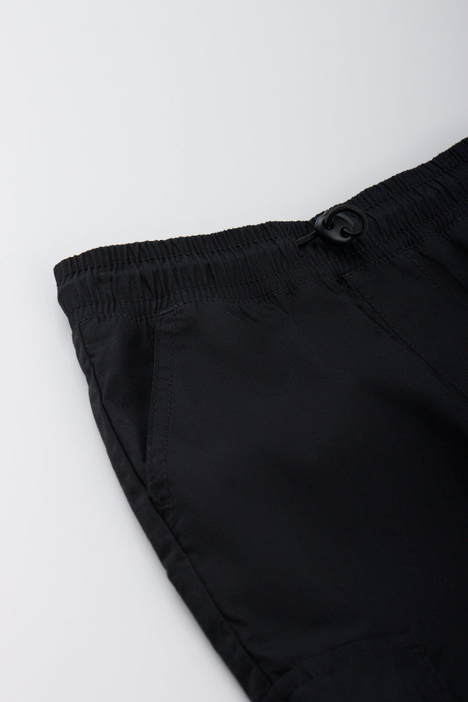 Black Technical Cargo Jogger Pants (1)