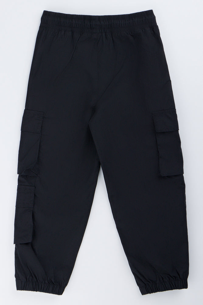 Black Technical Cargo Jogger Pants (2)