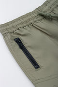 Khaki Zip Pocket Cargo Shorts (1)