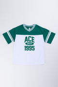 Green White Varsity Sports T-Shirt