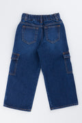Indigo Wide Leg Cargo Jeans (2)