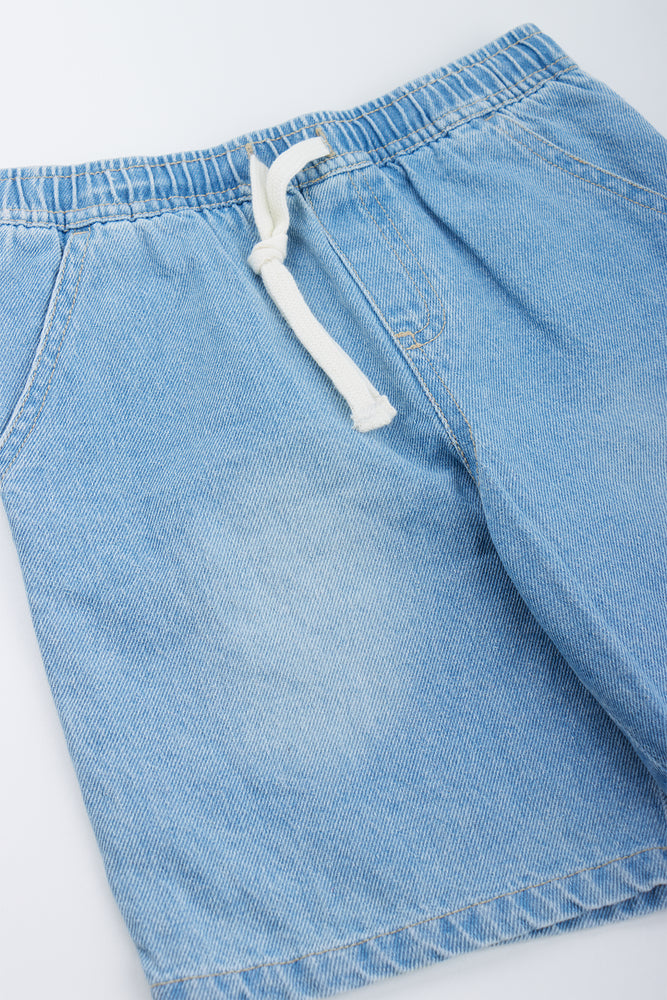 Light Blue Denim Cargo Shorts (1)
