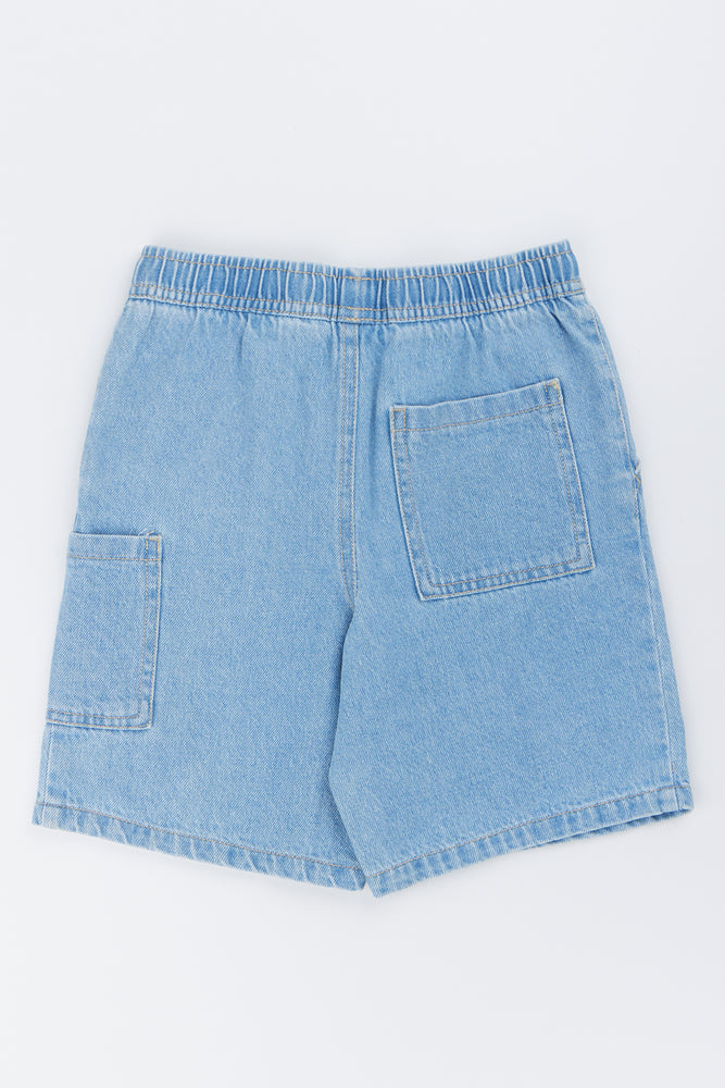 Light Blue Denim Cargo Shorts (2)