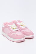 Dusty Pink Daisy Court Sneakers