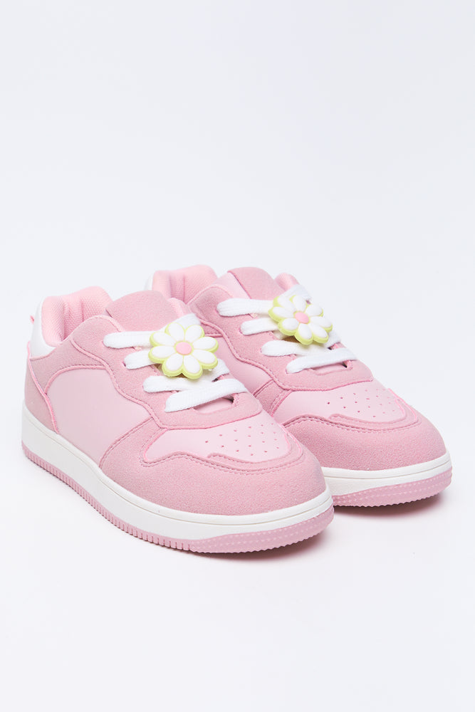 Dusty Pink Daisy Court Sneakers