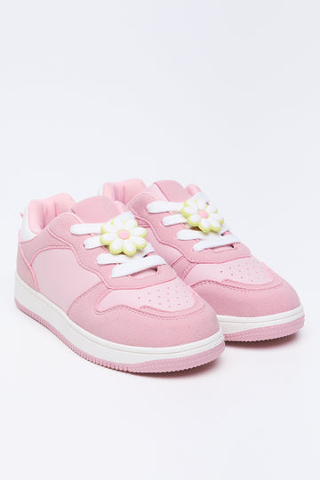 Dusty Pink Daisy Court Sneakers