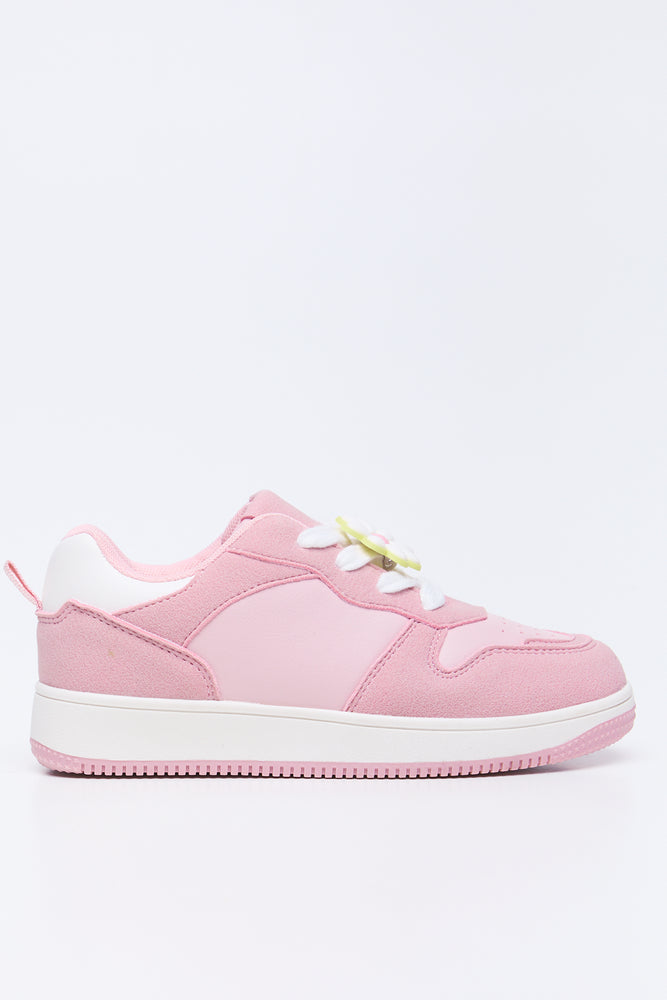 Dusty Pink Daisy Court Sneakers (1)