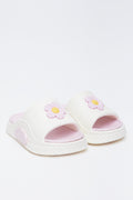 Cream Daisy Moulded Slides
