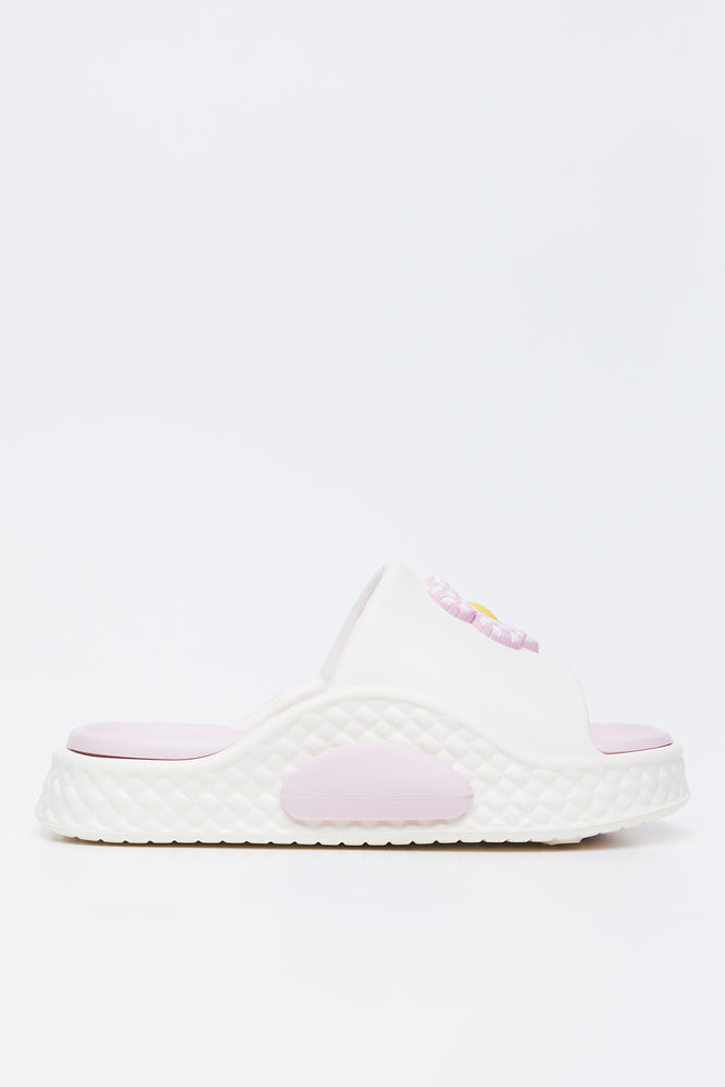 Cream Daisy Moulded Slides (1)
