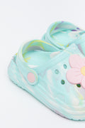 Mint Marble 3D Daisy Clogs (3)