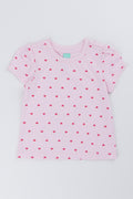 Pink Heart Puff Sleeve T-Shirt