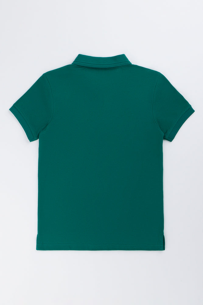 Green Short Sleeve Cotton Golfer (2)