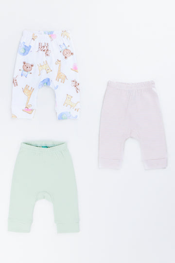 3 Pack Buddy Bear Cuffed Leggings