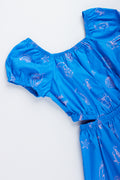 Cobalt Blue Puff Sleeve Dress (1)