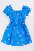 Cobalt Blue Puff Sleeve Dress (2)