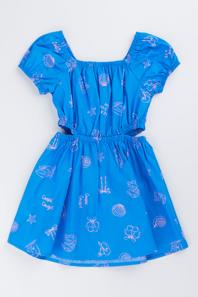 Cobalt Blue Puff Sleeve Dress (2)