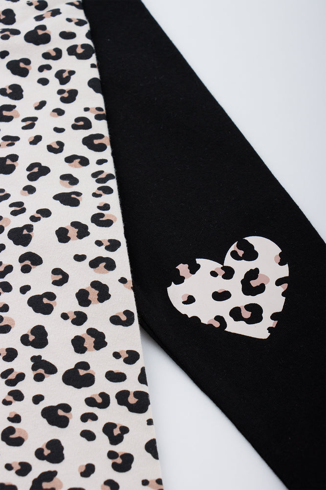 2 Pack Black & Animal Print Leggings (1)