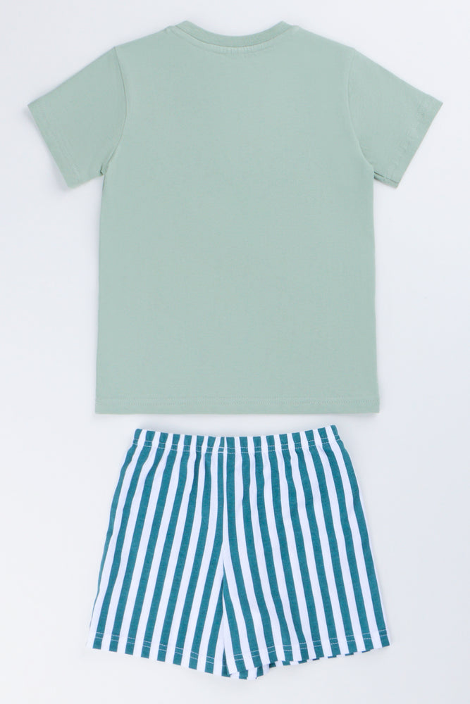 Green Crocodile Short Sleeve Pyjama Set (2)
