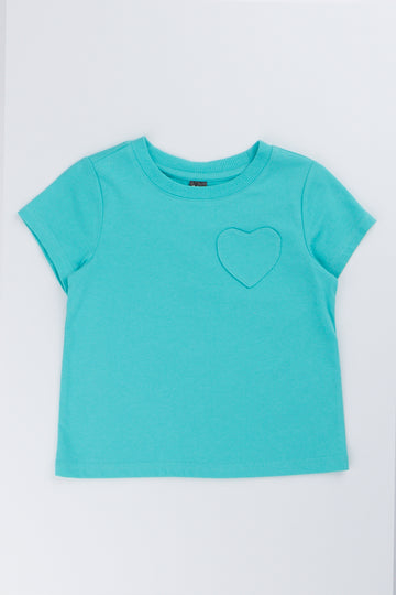 Turquoise Heart Pocket T-Shirt