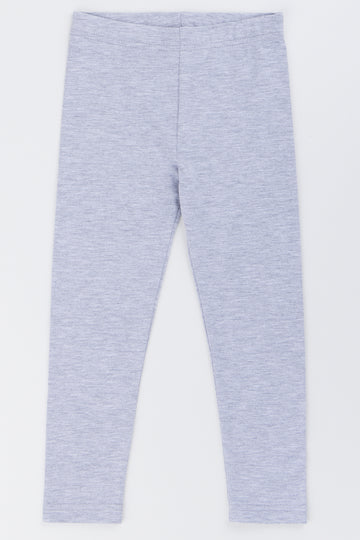 Grey Melange Plain Leggings