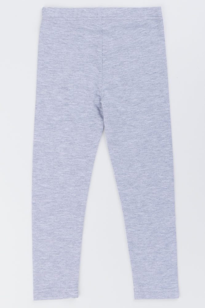 Grey Melange Plain Leggings (2)