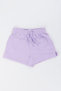 Lilac Knit Heart Pocket Shorts