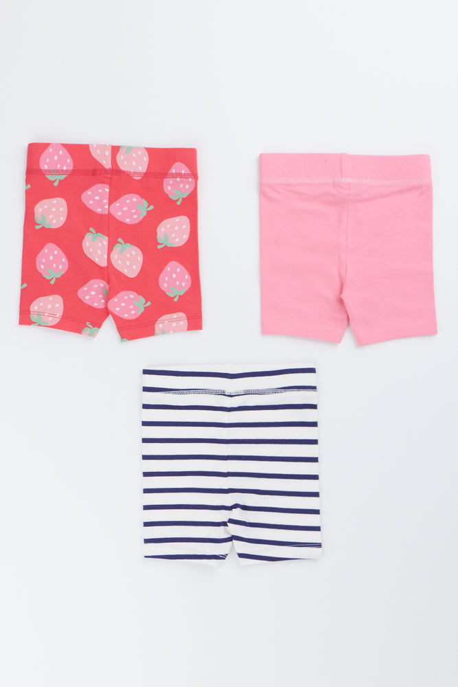 3 Pack Strawberry Cycle Shorts (2)