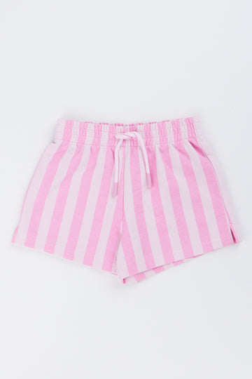 Pink Striped Knit Shorts