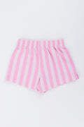 Pink Striped Knit Shorts (2)