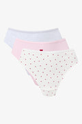 3 Pack Heart Print Thongs