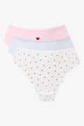 3 Pack Heart Print Thongs (2)