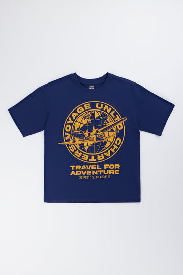 Navy Printed Adventure T-Shirt