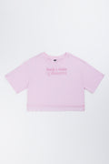 Pink Lace Hem Boxy T-Shirt