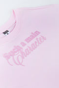 Pink Lace Hem Boxy T-Shirt (1)