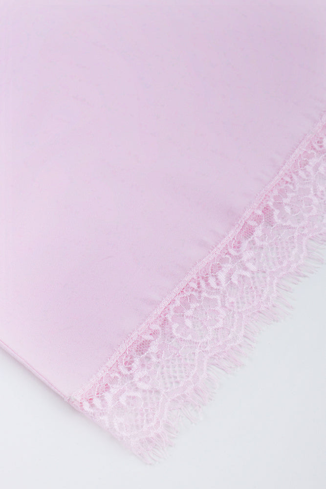 Pink Lace Hem Boxy T-Shirt (2)