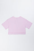 Pink Lace Hem Boxy T-Shirt (3)