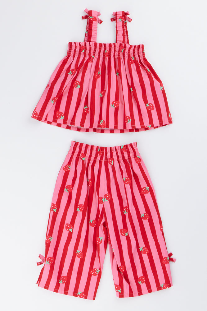 Red Striped Strawberry Woven Set (2)