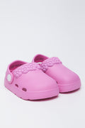 Pink Flower Trim Clogs