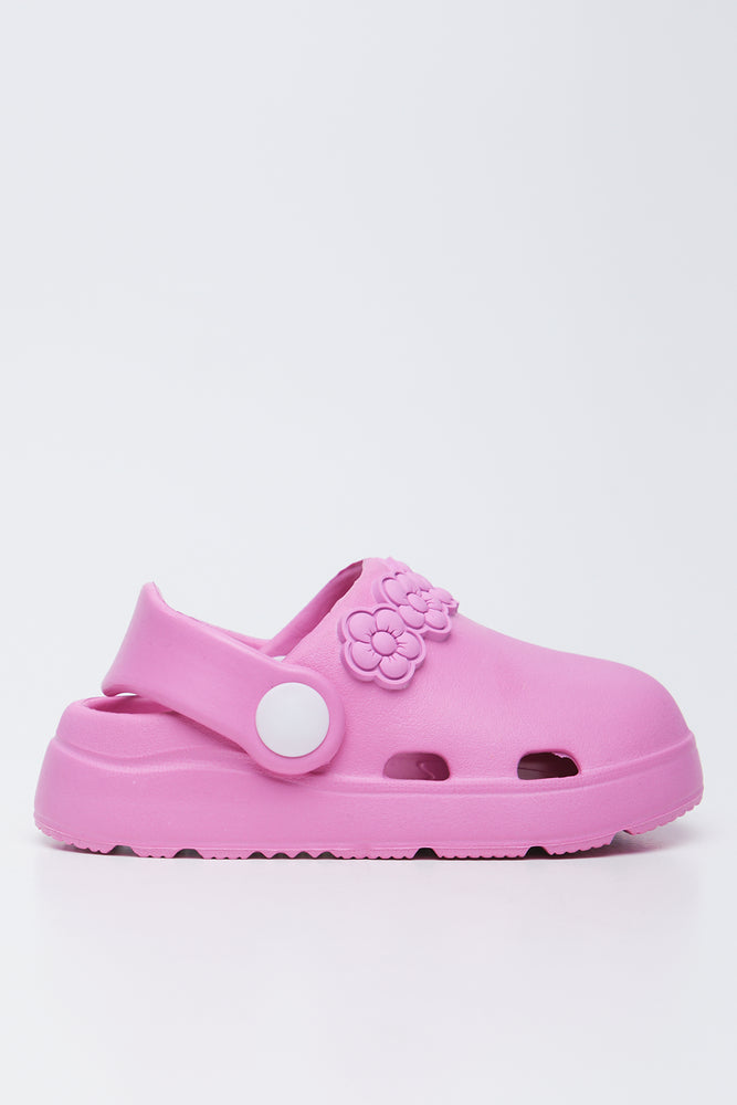 Pink Flower Trim Clogs (1)
