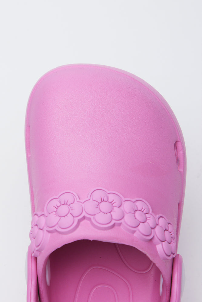 Pink Flower Trim Clogs (4)
