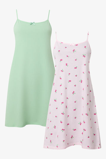 Strawberry Print 2 Pack Chemise Set