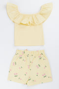 Yellow Cherry T-Shirt & Shorts Set (2)