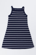 Navy White Striped Rib Dress