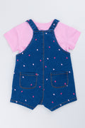 Heart Print Dungaree T-Shirt Set (2)