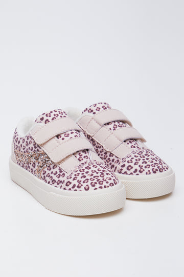 Leopard Print Glitter Sneakers