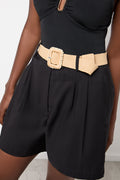 Black Bermuda Shorts With Belt (3)