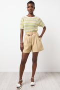 Tan Tailored Bermuda Shorts